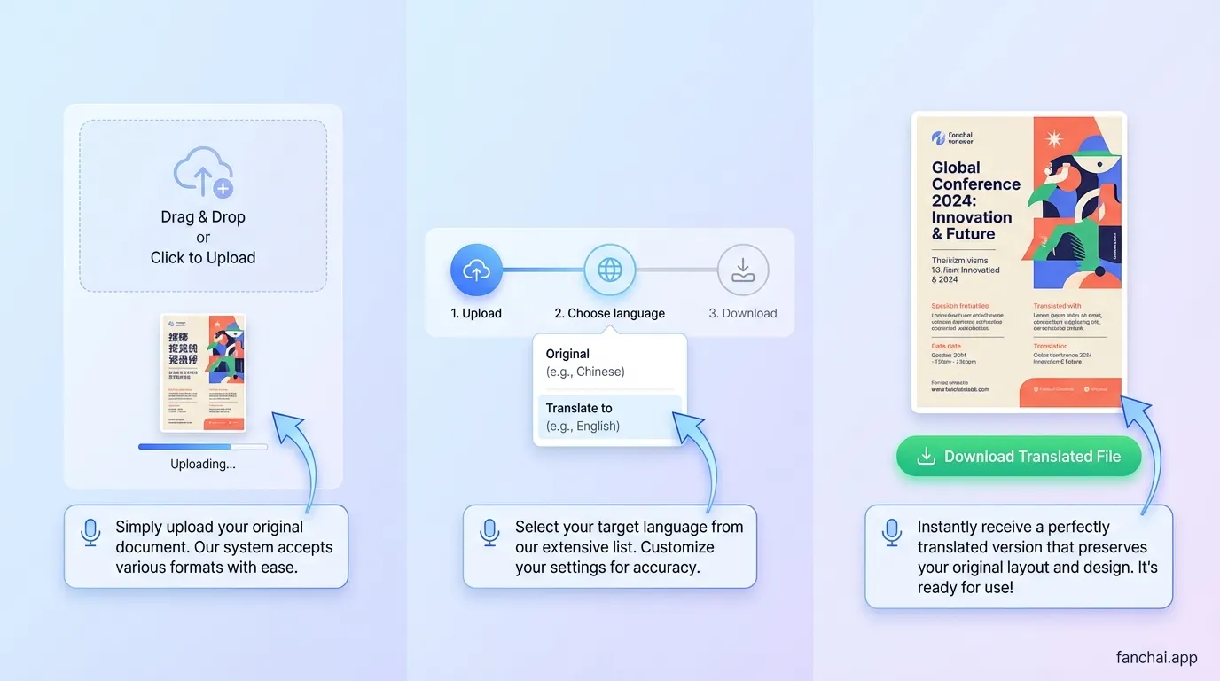 AI Image Translator converting document images into another language
