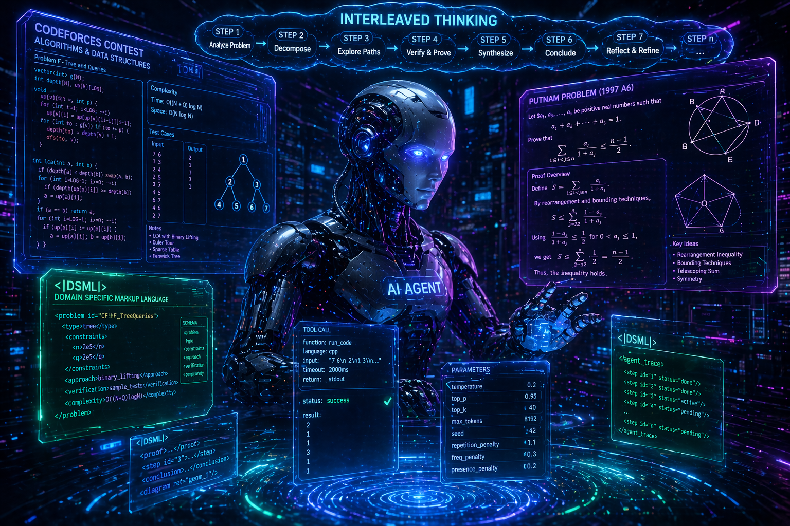 DeepSeek-V4 agentic AI performance in coding, math, and tool calling