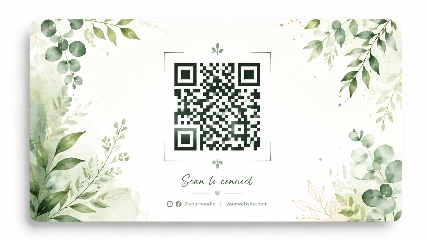 Nature-inspired QR code design with leafy green botanical elements, AI QR code on Fanch AI