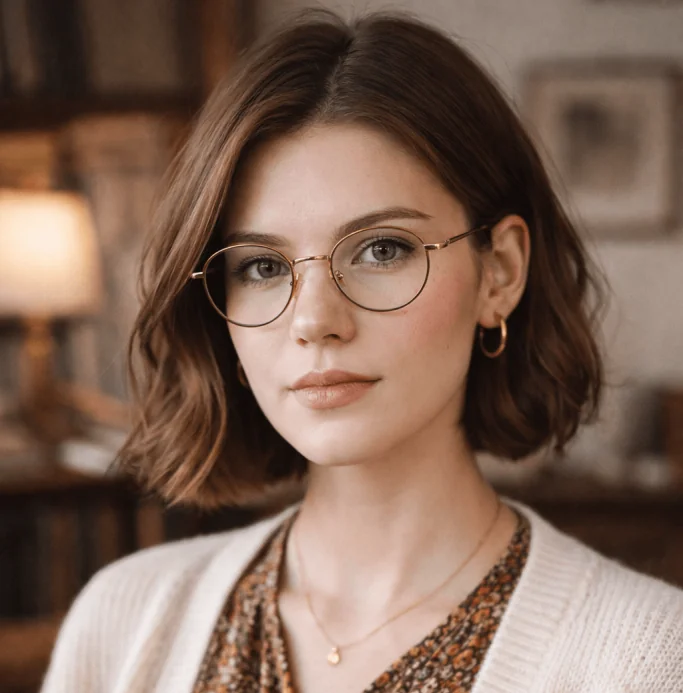 Woman wearing glasses