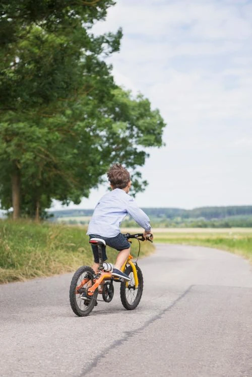 Boy riding a bike