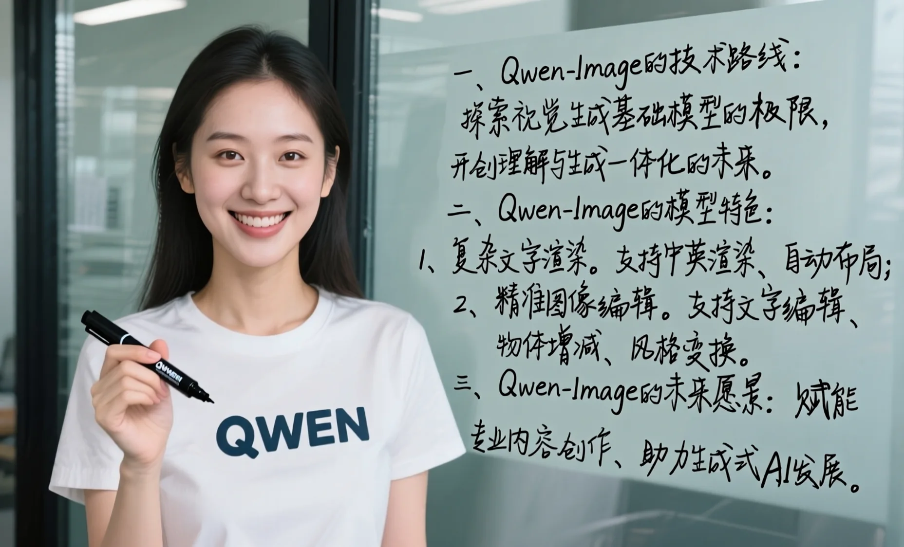 Qwen2 AI Image Generator producing images with precise text rendering