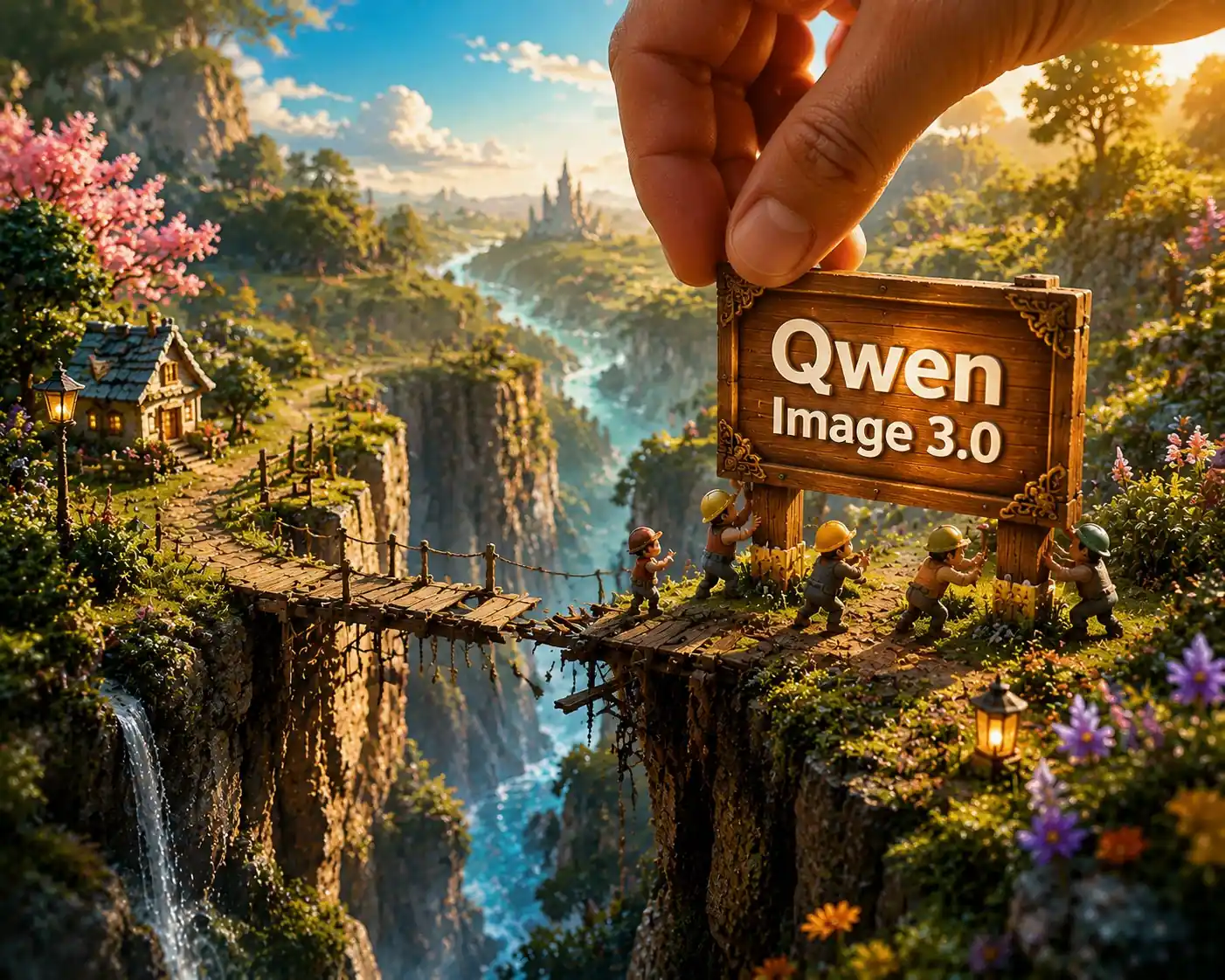 Nested UI mockup with readable interface text from Qwen3